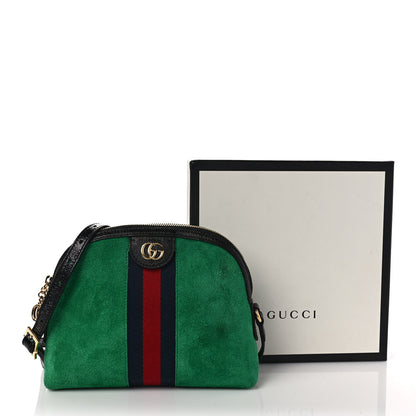 Gucci Suede Patent GG Web Small Ophidia Dome Shoulder Bag New Shamarock Black 11 of 11