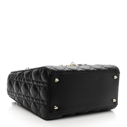Christian Dior Lambskin Cannage Medium Lady Dior Black 4 of 10