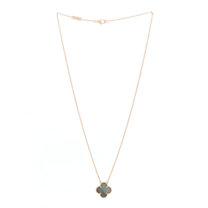 Van Cleef & Arpels 18K Rose Gold Gray Mother of Pearl Vintage Alhambra Pendant Necklace 2 of 4