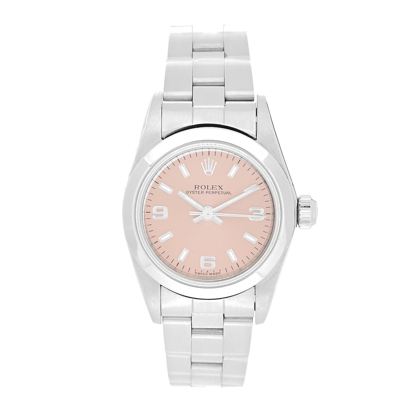 Stainless Steel 24mm Oyster Perpetual Watch Pink 76080