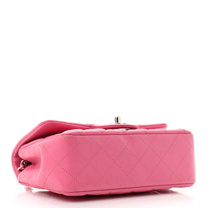 Chanel Lambskin Quilted Mini Rectangular Flap Dark Pink 4 of 14