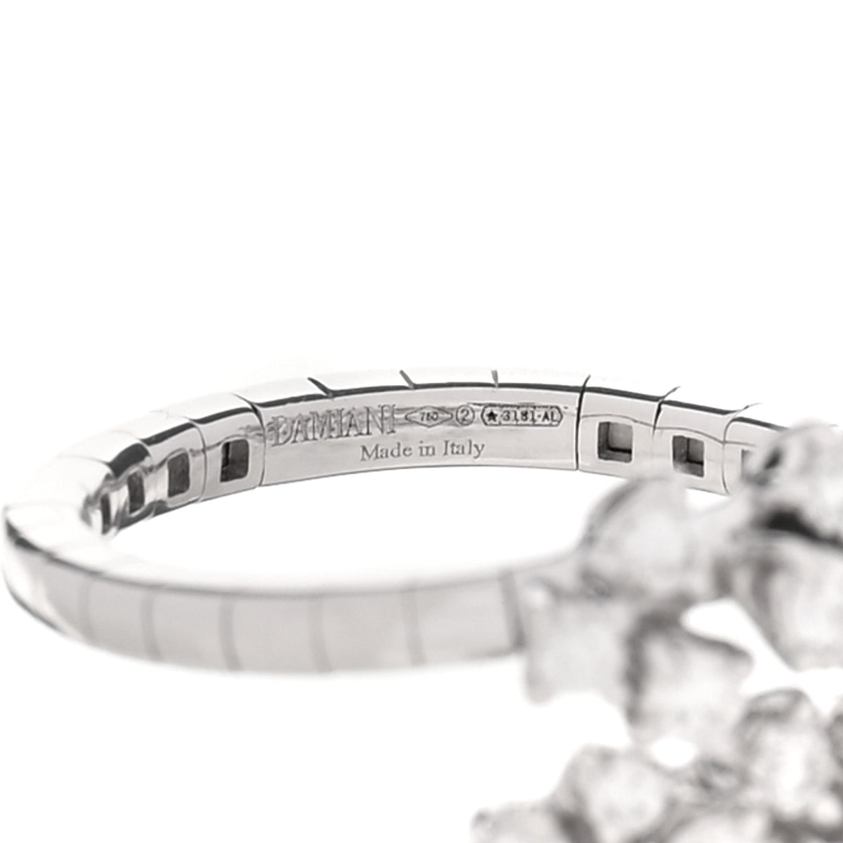 18K White Gold Diamond Mimosa Cluster Ring 52 6