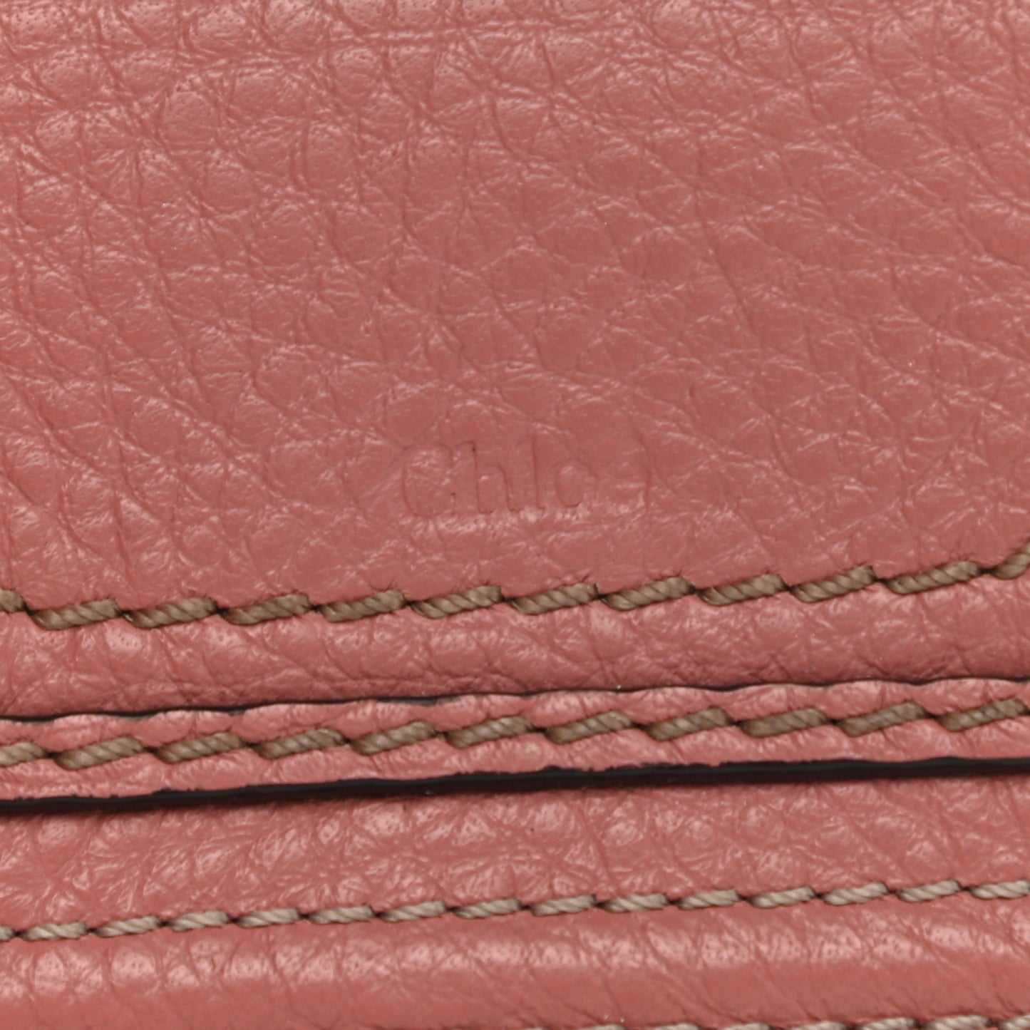 Grained Calfskin Marcie Square Wallet Pink