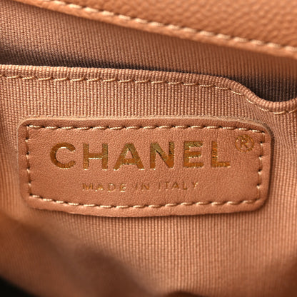 Chanel Shiny Caviar Quilted Medium Duma Pockets Drawstring Backpack Dark Beige 5 of 8