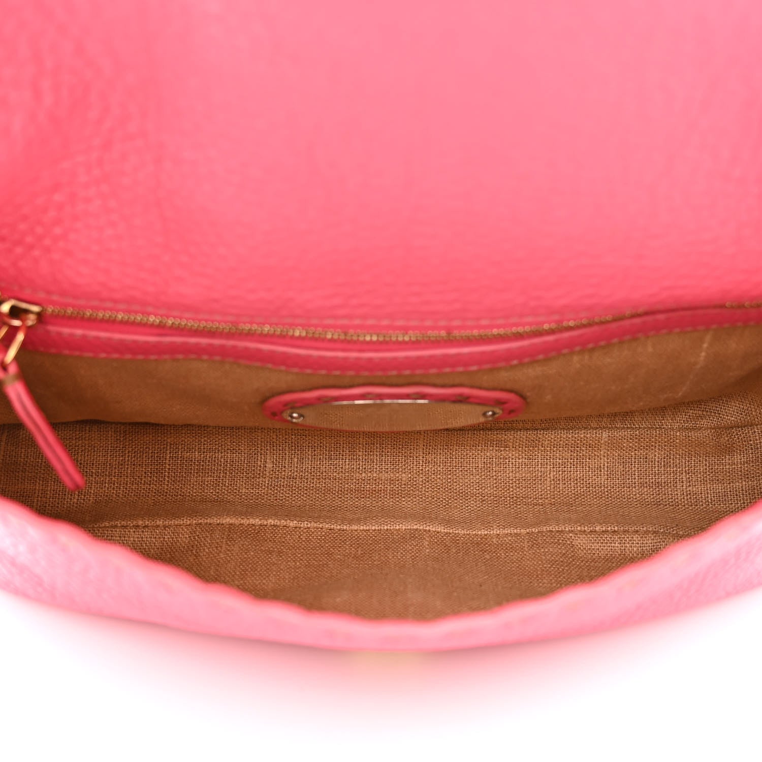 Fendi Calfskin Romano Selleria Baguette Pink 5 of 14