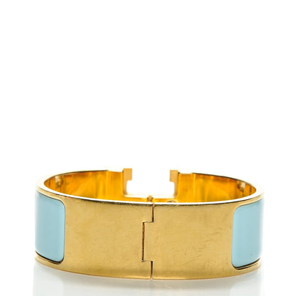Hermes Enamel Wide Clic Clac H Bracelet PM Aigue Marine 3 of 6