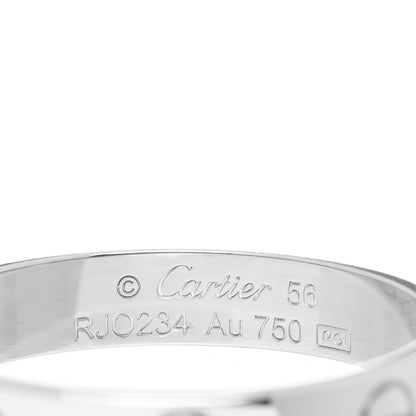 Cartier 18K White Gold 3.5mm LOVE Wedding Band Ring 56 7.5 4 of 5