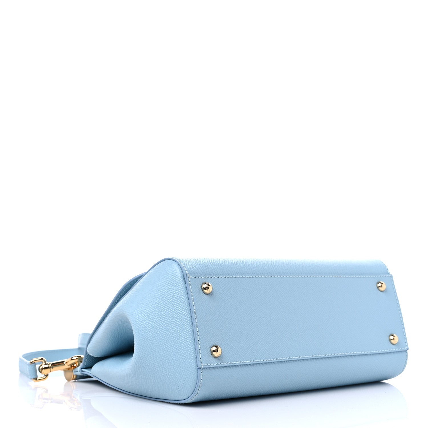 Dolce & Gabbana Dauphine Calfskin Miss Sicily Satchel Light Blue 4 of 9