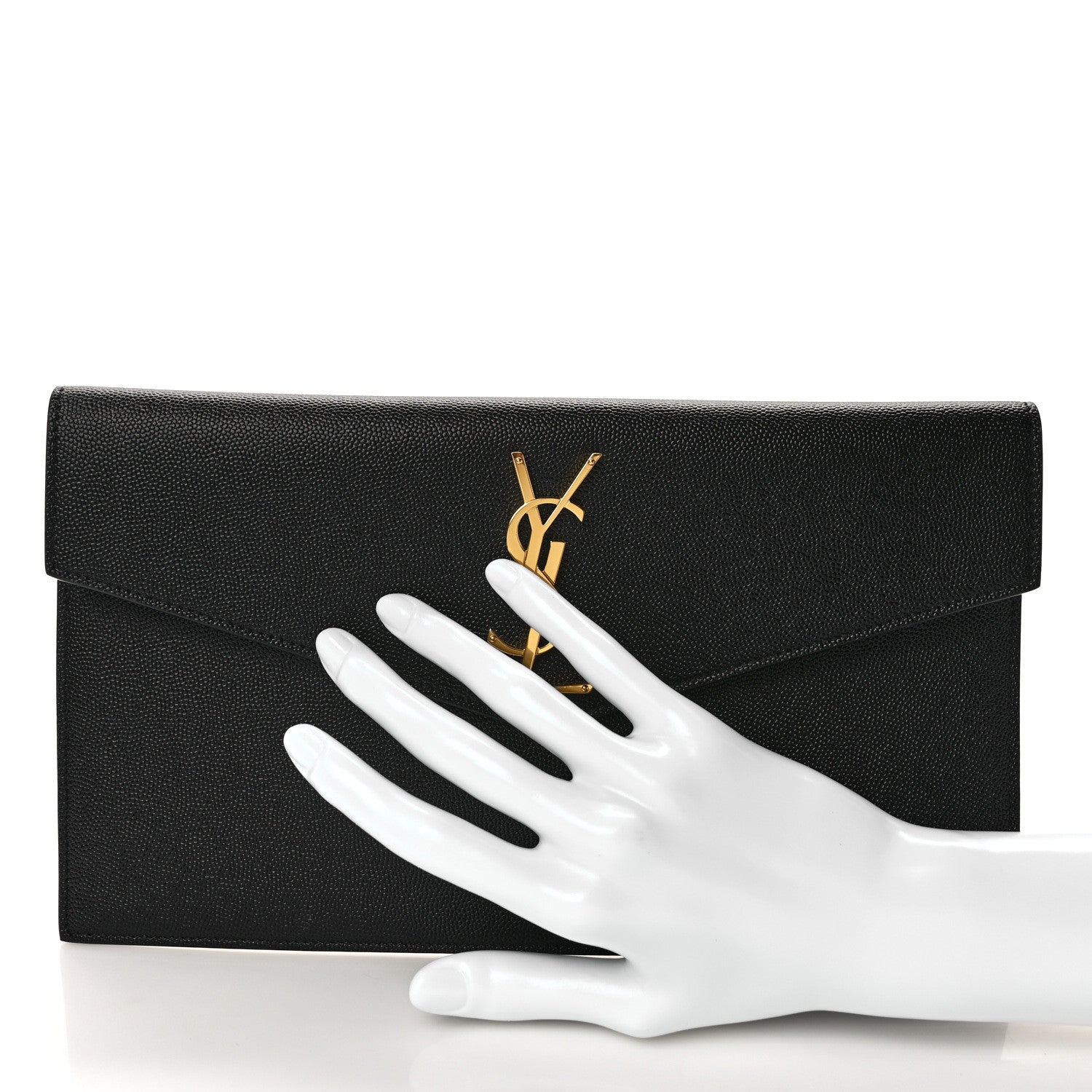 Saint Laurent Grain De Poudre Uptown Pouch Black 2 of 8