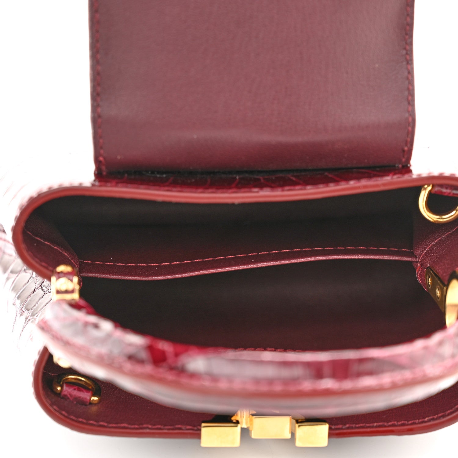 Louis Vuitton Crocodile Mini Capucines Bordeaux 4 of 8
