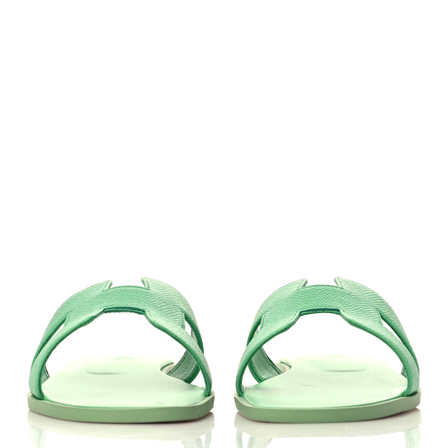 Hermes Epsom Oran Sandals 39.5 Vert Pomme 2 of 8