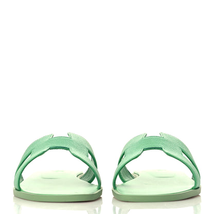 Hermes Epsom Oran Sandals 39.5 Vert Pomme 2 of 8