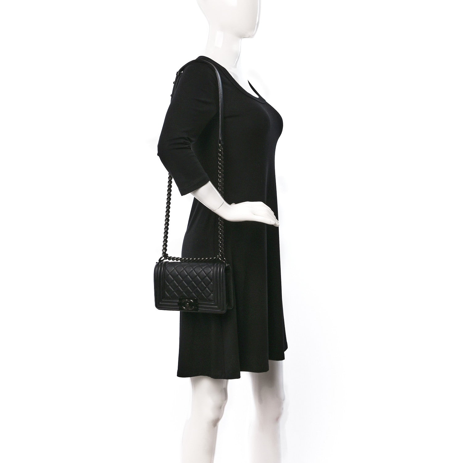 Chanel Calfskin Quilted Small Boy Flap So Black 2 of 9