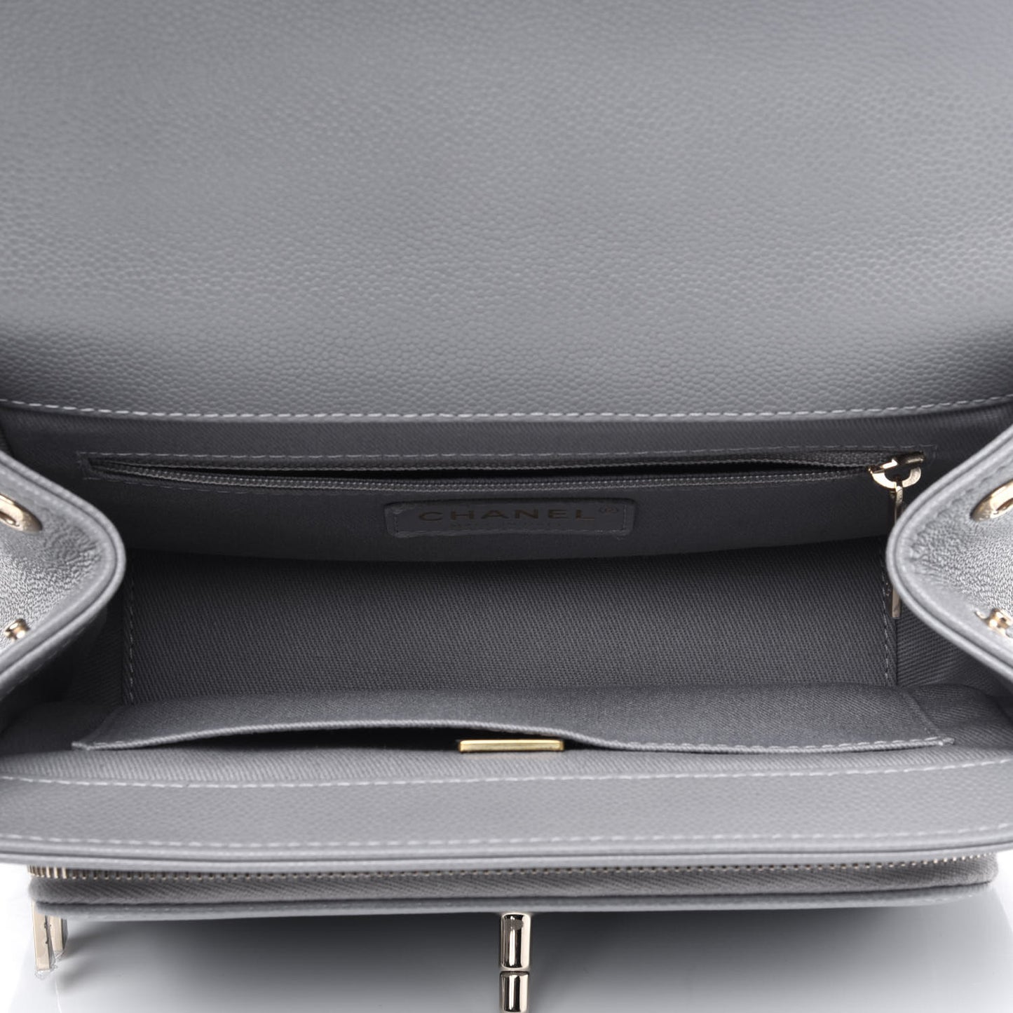 Caviar Quilted Medium Business Affinity Flap Grey