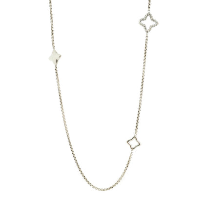 David Yurman Sterling Silver 25mm Quatrefoil Chain Necklace 1 of 6