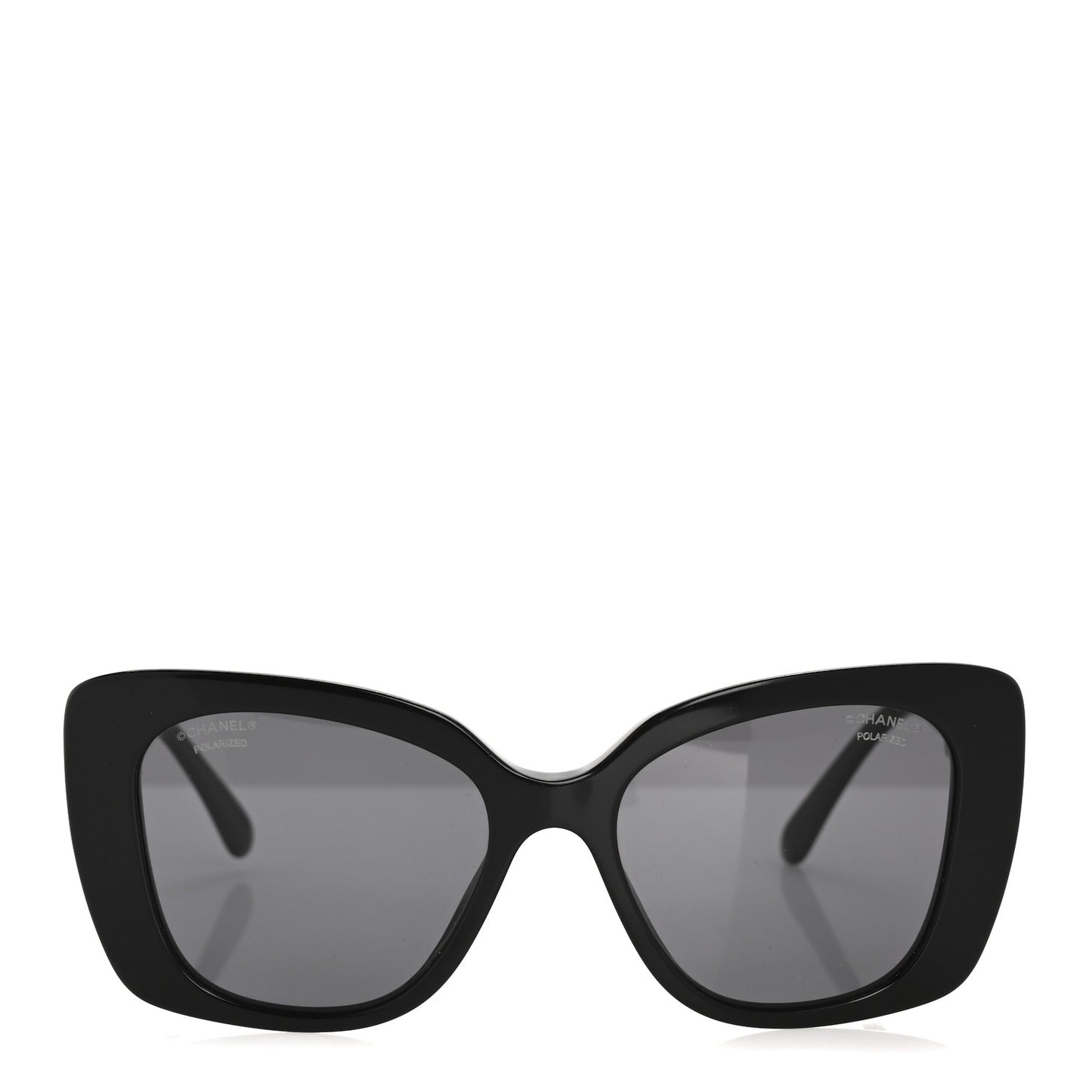 Acetate Strass Polarized Square Sunglasses 5422-B Black