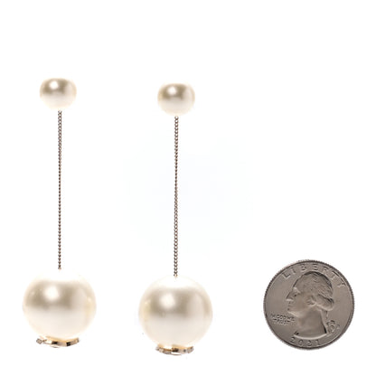 Chanel Pearl CC Chain Drop Earrings Gold 2 of 4
