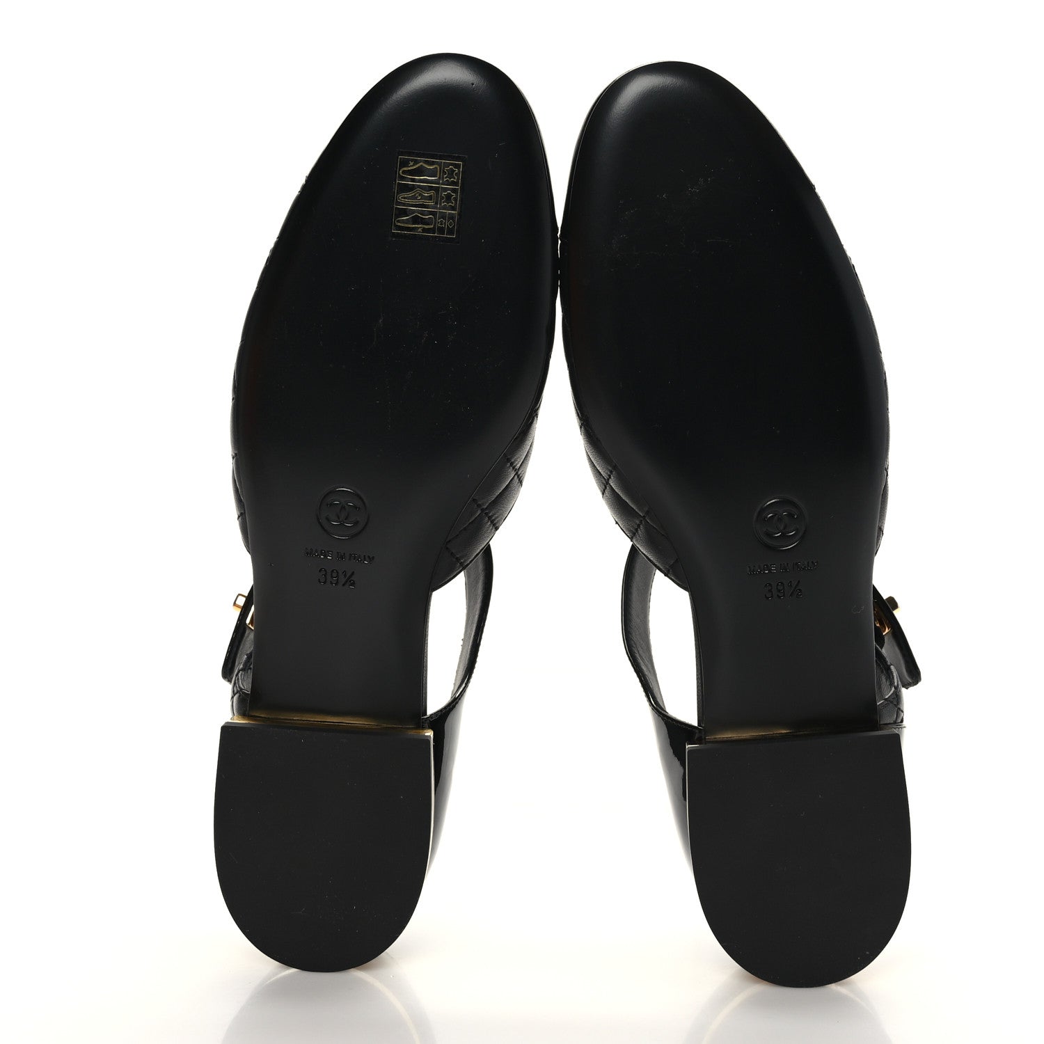 Chanel Patent Lambskin Quilted Cap Toe Ballerina Flats 39.5 Black 5 of 8