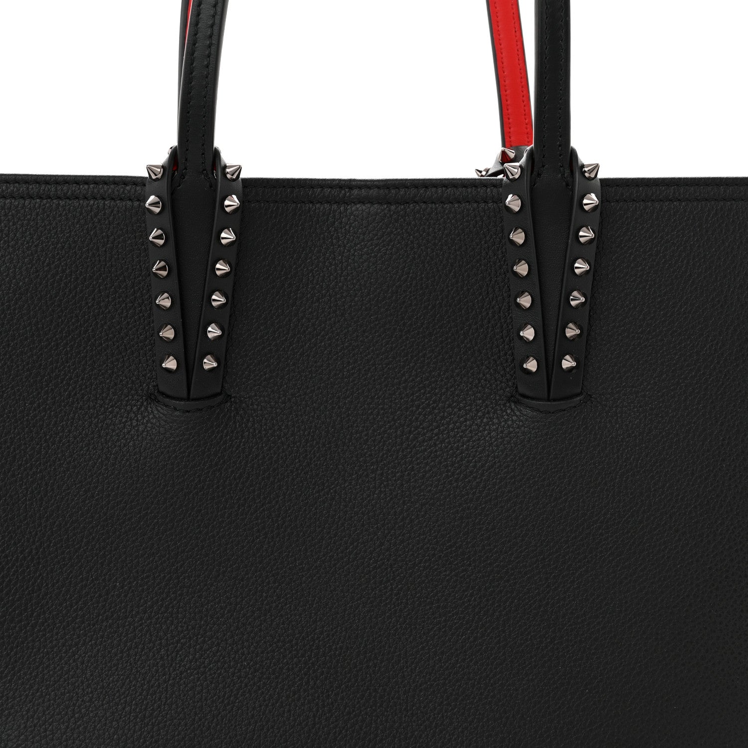 Christian Louboutin Calfskin Spikes Small East West Cabata Tote Black 9 of 11