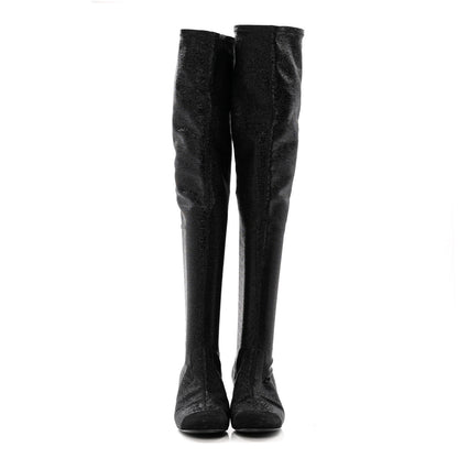 Chanel Glitter High Boots 37 Black 2 of 7
