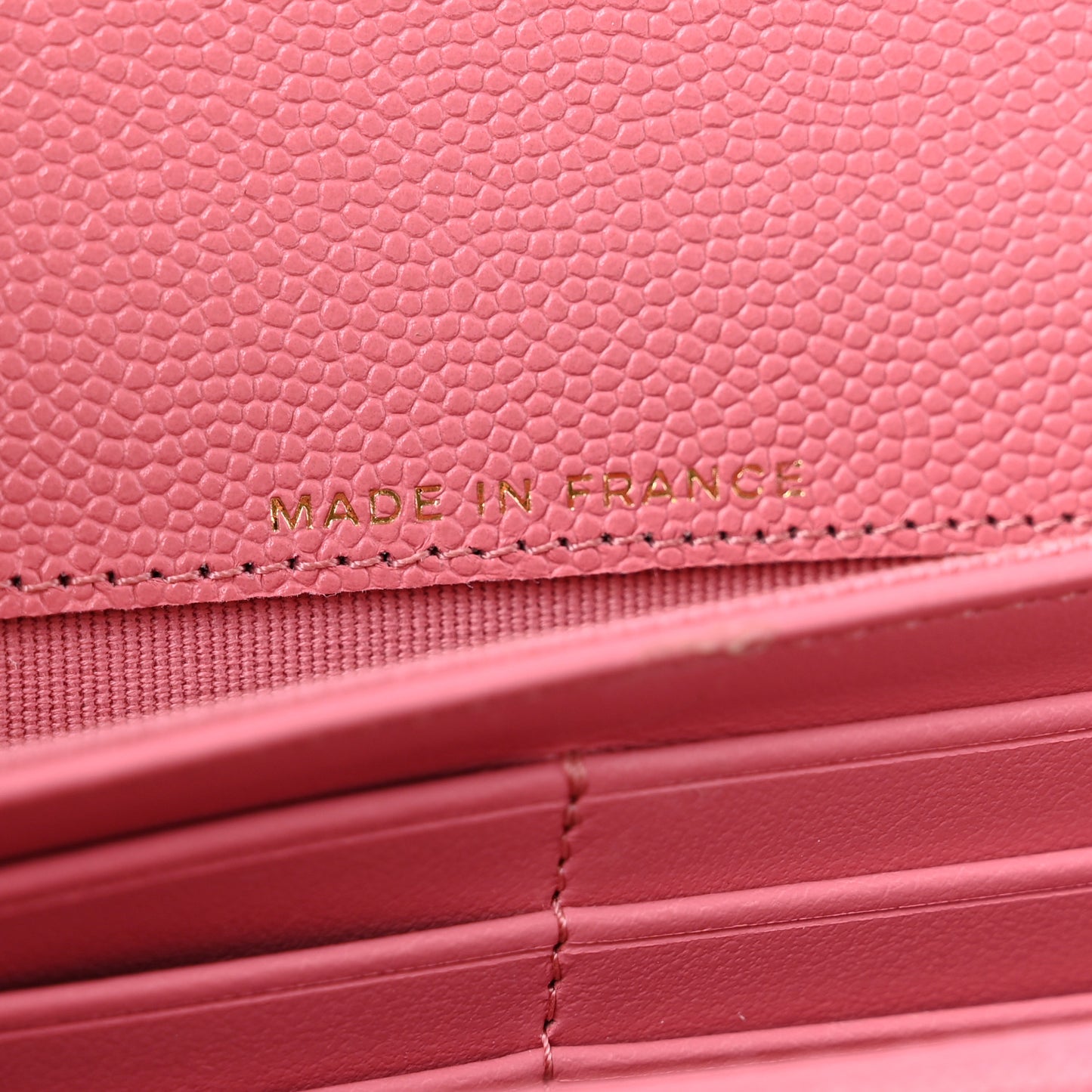 Caviar Quilted Large Gusset Flap Wallet Pink