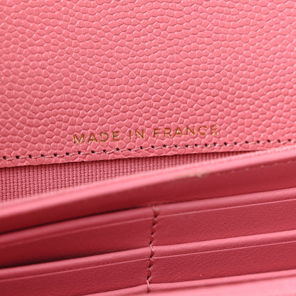 Chanel Caviar Quilted Large Gusset Flap Wallet Pink 6 of 10