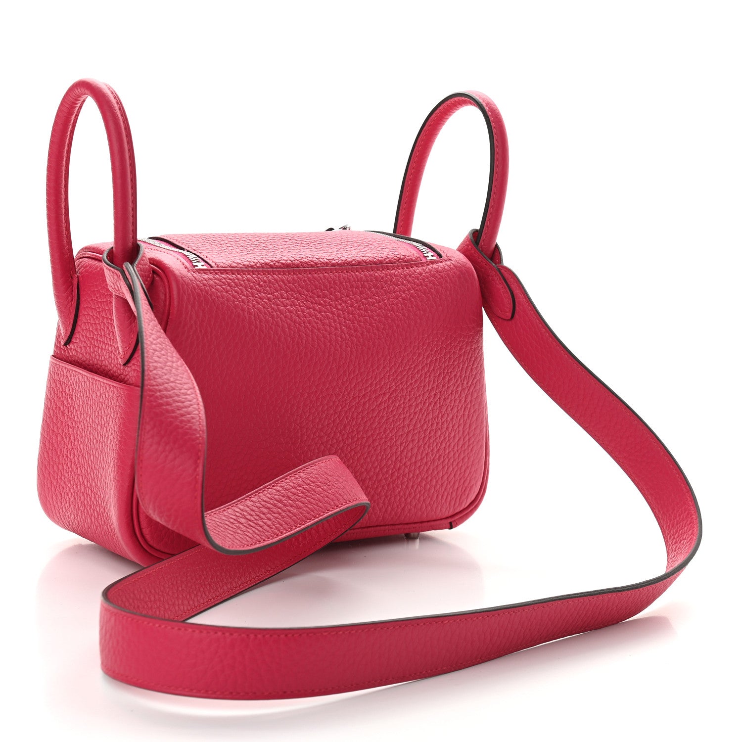 Hermes Taurillon Clemence Mini Lindy 20 Framboise 3 of 9