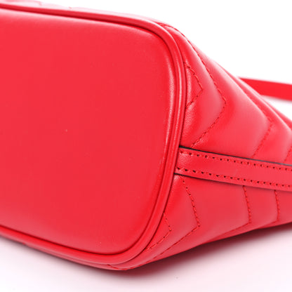 Gucci Calfskin Matelasse Chevron GG Marmont Sling Shoulder Bag Rosso 10 of 11