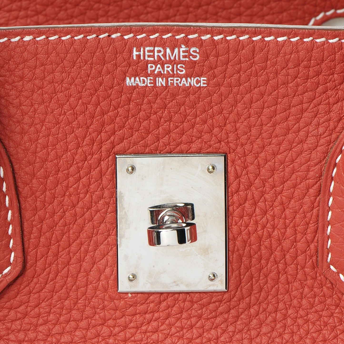 Togo Horseshoe Birkin 35 Sanguine White