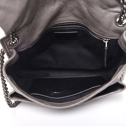 Saint Laurent Crinkled Calfskin Matelasse Monogram Medium Niki Chain Satchel Fog 6 of 10