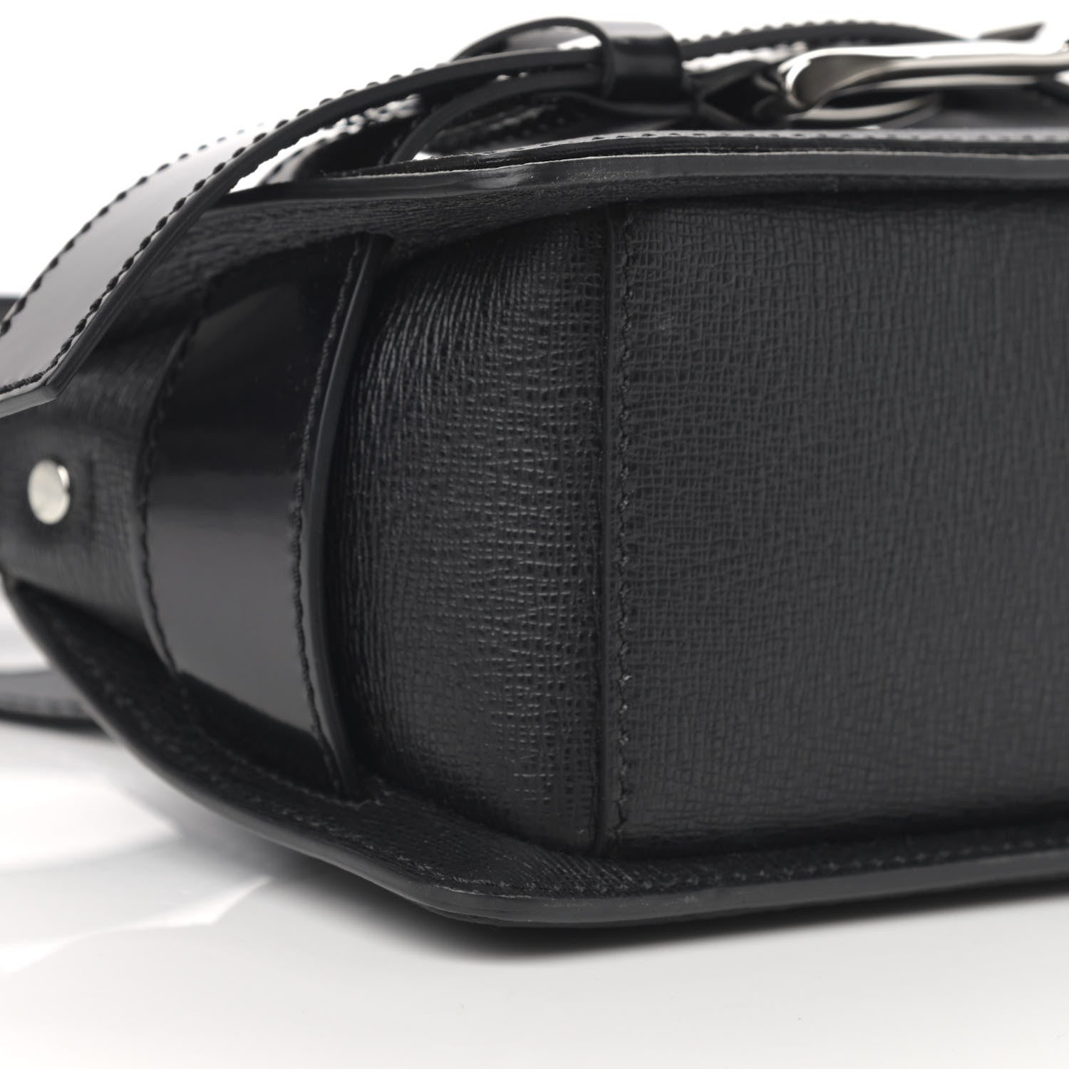 Proenza Schouler Embossed Grained Calfskin Buckle Box Bag Black 9 of 11