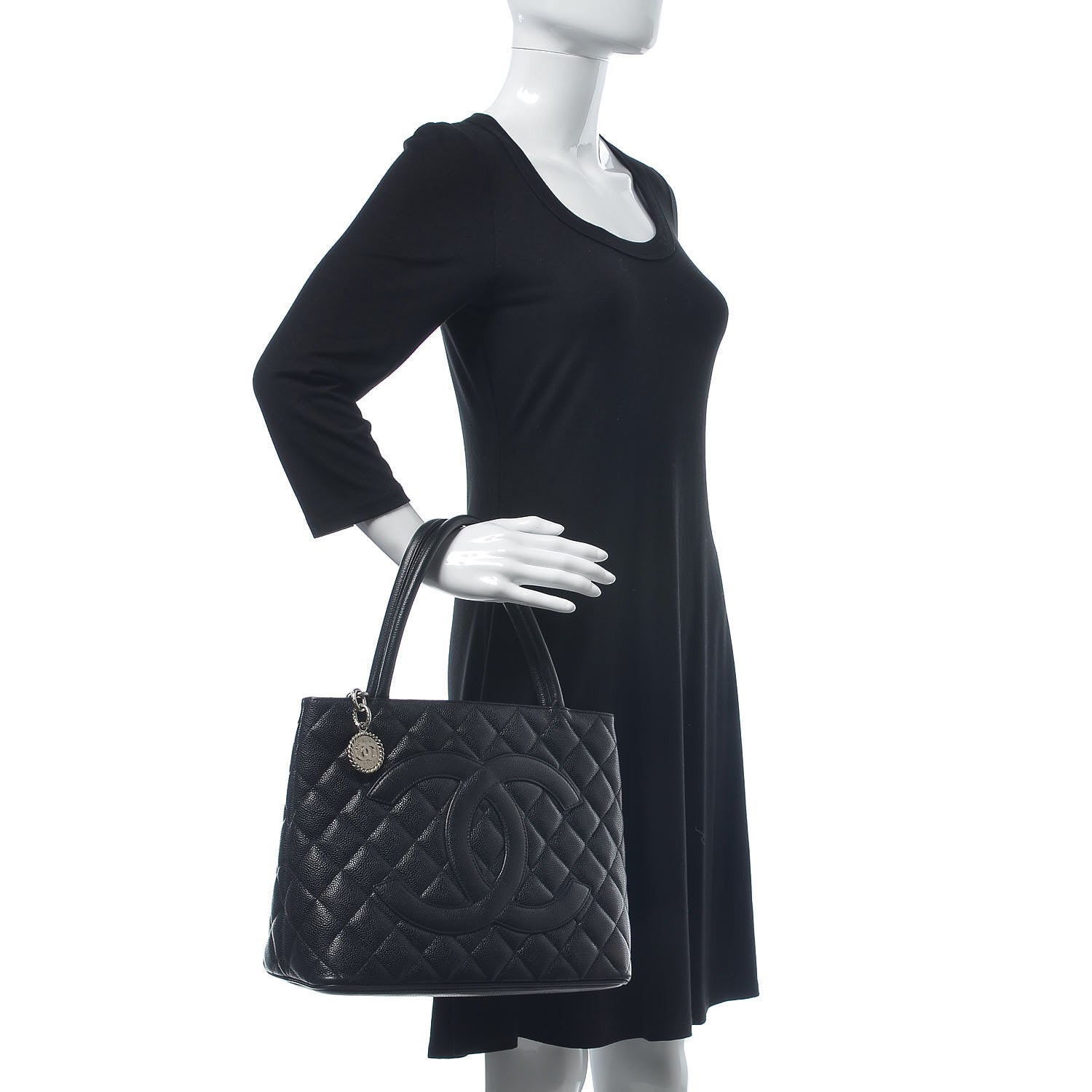 Chanel Caviar Quilted Medallion Tote Black 2 of 11