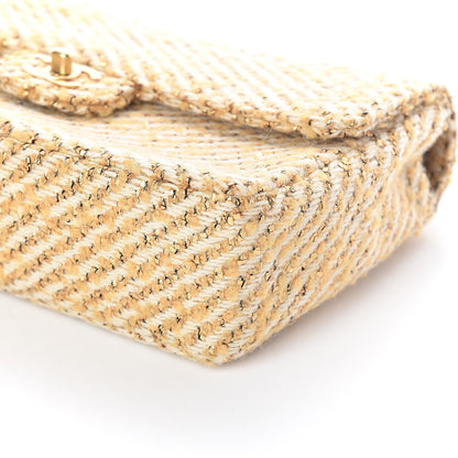 Chanel Fabric Medium Single Flap Beige Gold 10 of 10
