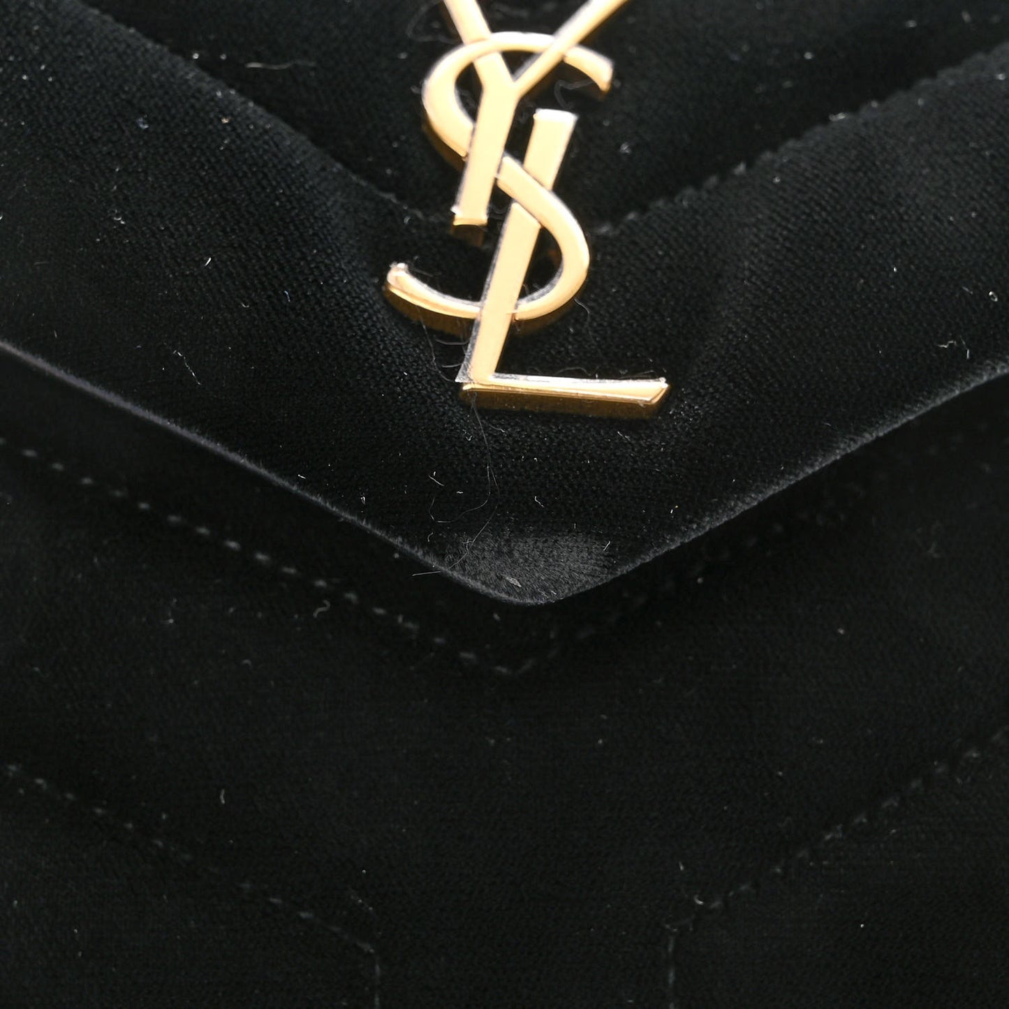 Velvet Y Quilted Monogram Toy Loulou Chain Satchel French Black