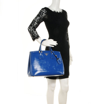 Prada Saffiano Vernice Shopping Tote Azzurro 2 of 11