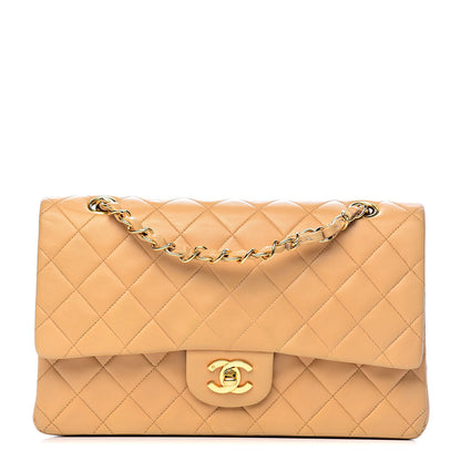 Chanel Lambskin Quilted Medium Double Flap Beige 1 of 14