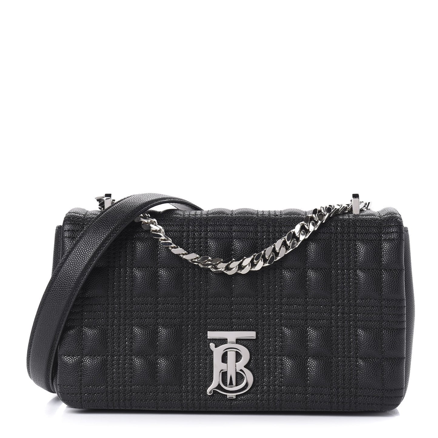 Grainy Calfskin Quilted Lola Bag Black