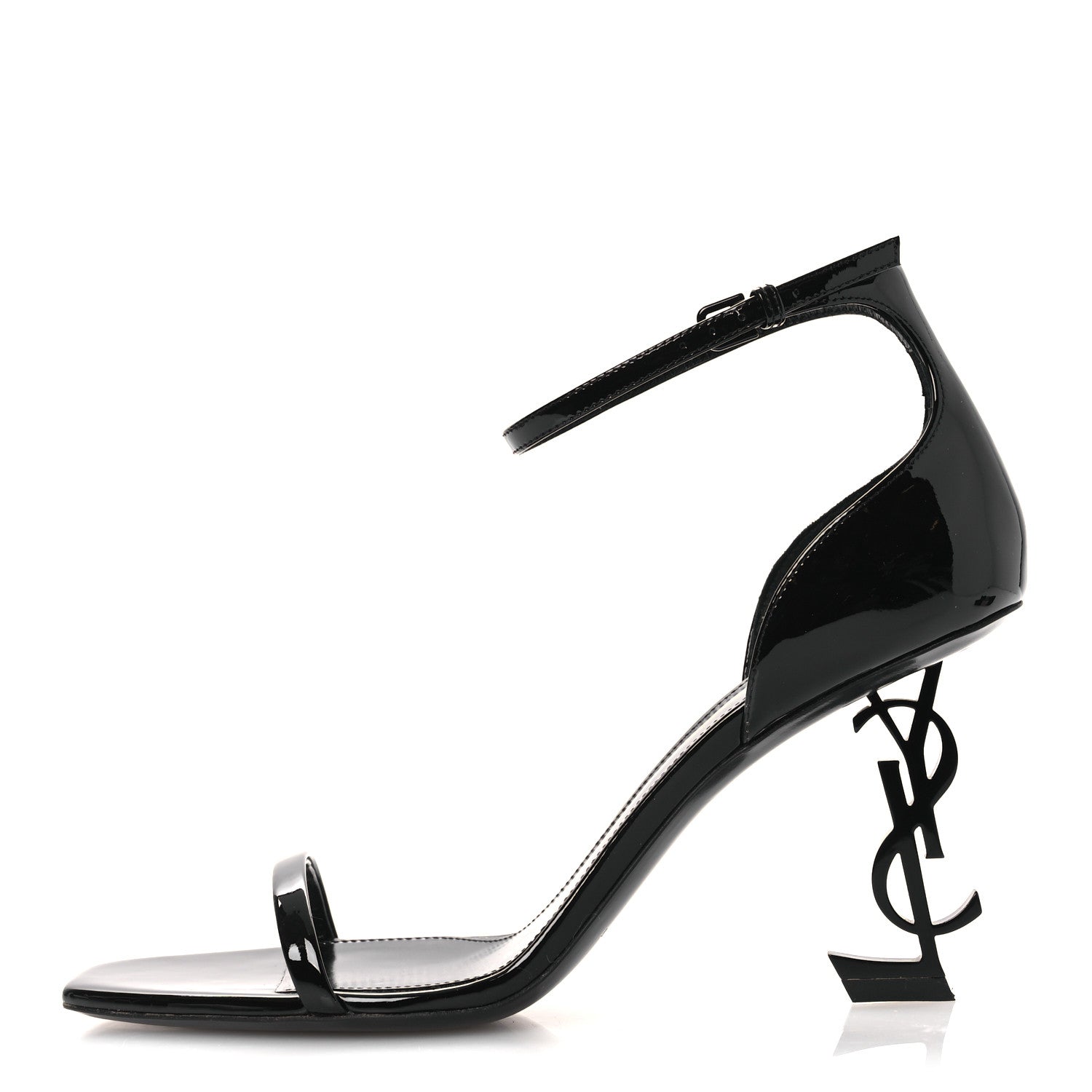 Saint Laurent Vernice Chiffon Opyum 85 Sandals 38.5 Black 1 of 13