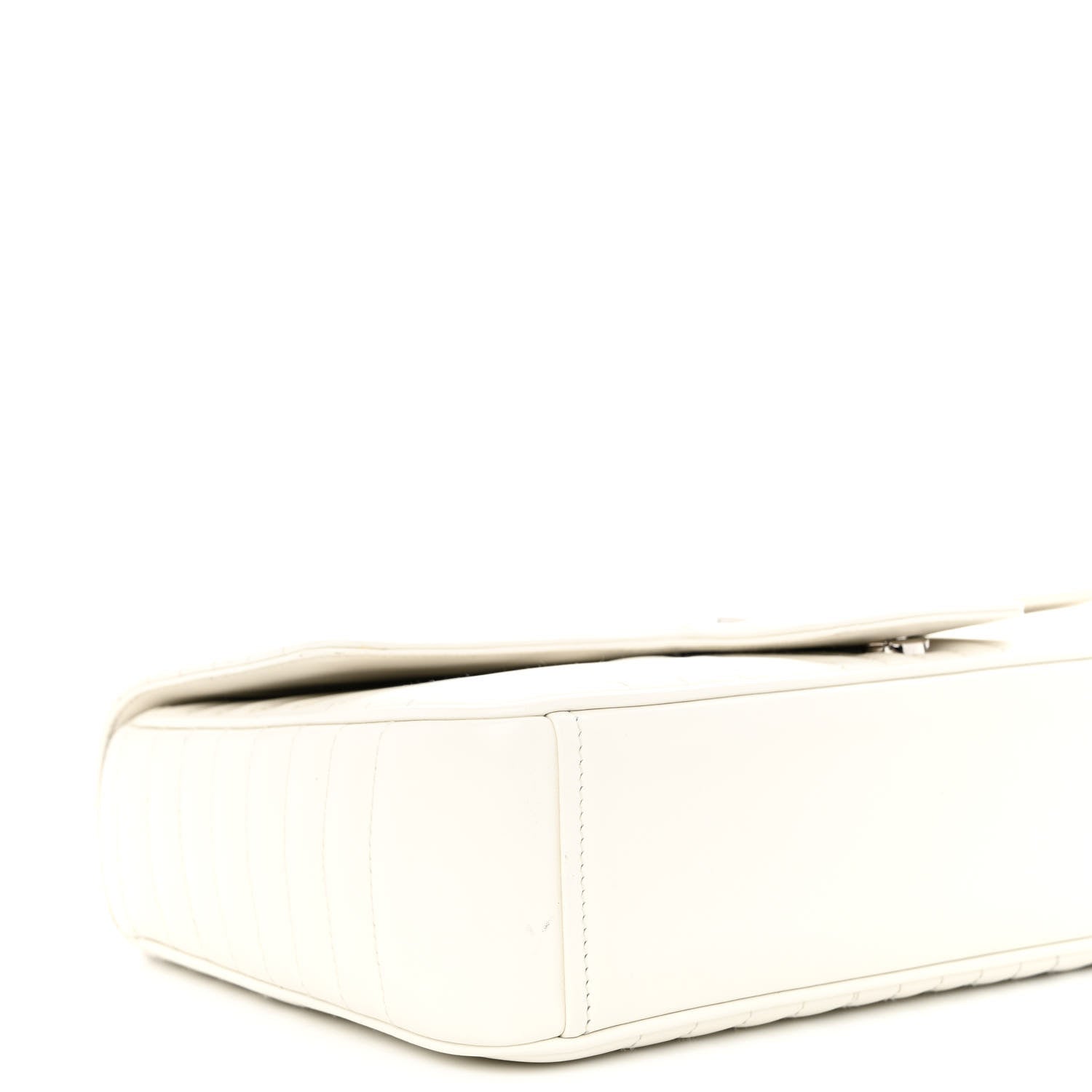 Prada Soft Calfskin Impunture Diagramme Large Chain Flap Shoulder Bag White 8 of 10