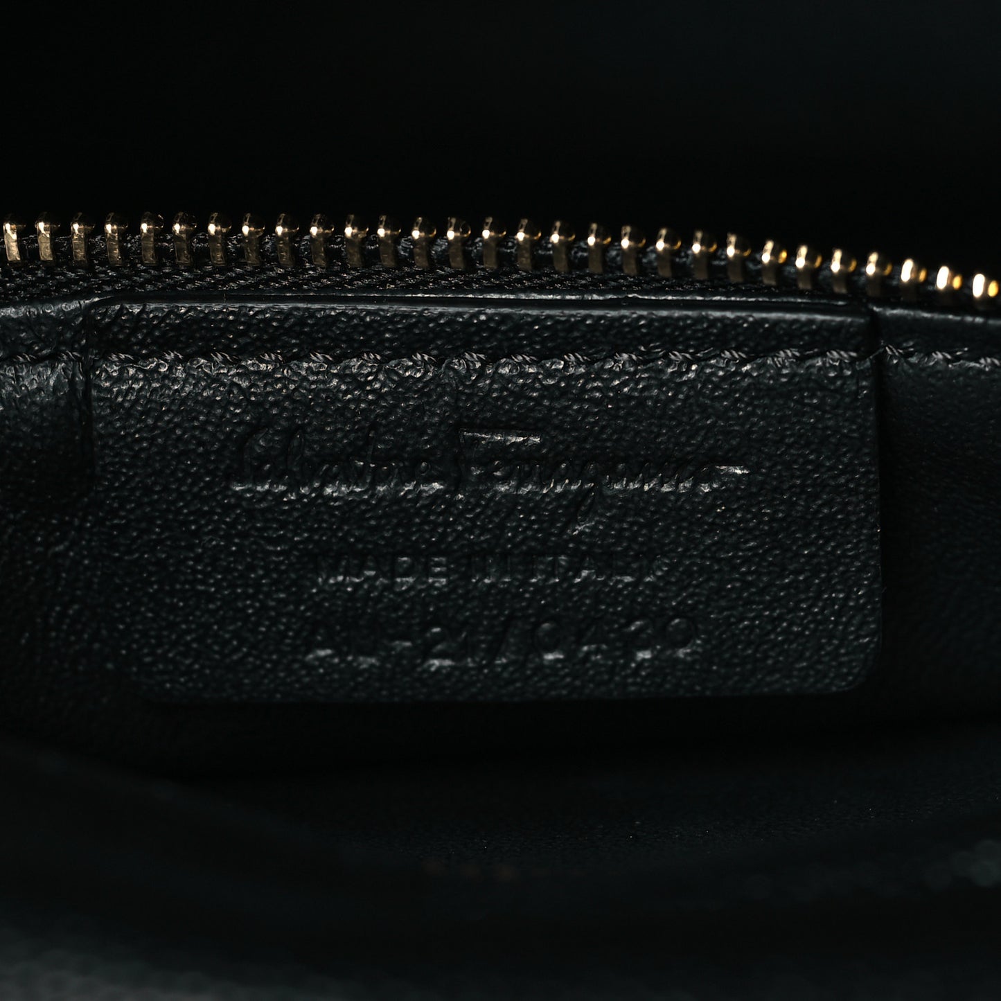 Calfskin Quilted Gancini Flap Bag Black
