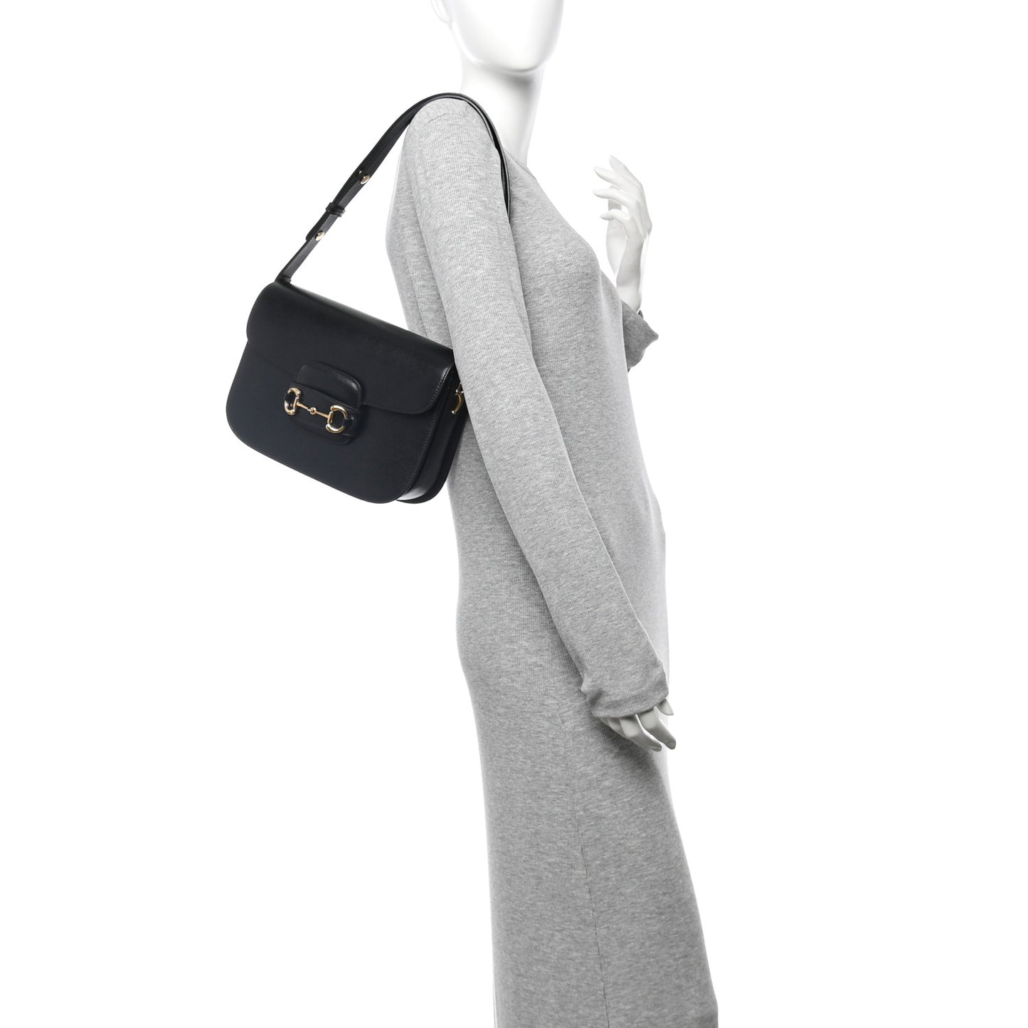 Azalea Calfskin Horsebit 1955 Shoulder Bag Black