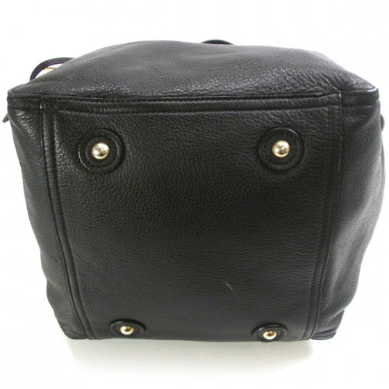 Leather Large Downtown Tote Black