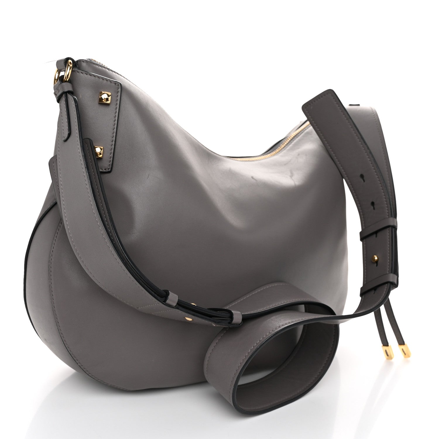Salvatore Ferragamo Calfskin Fiona Hobo Grey 3 of 10