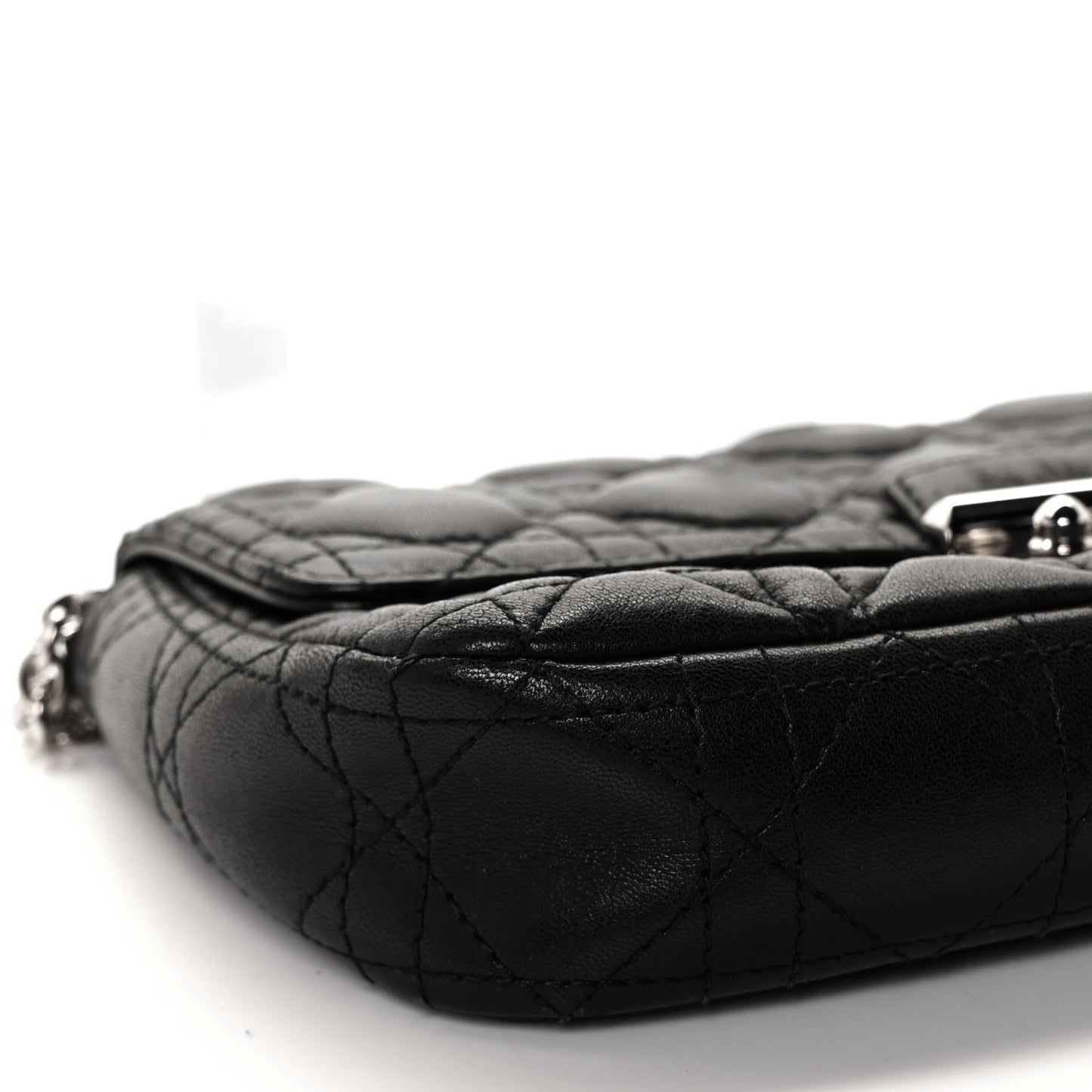 Lambskin Cannage Miss Dior Promenade Pouch Black