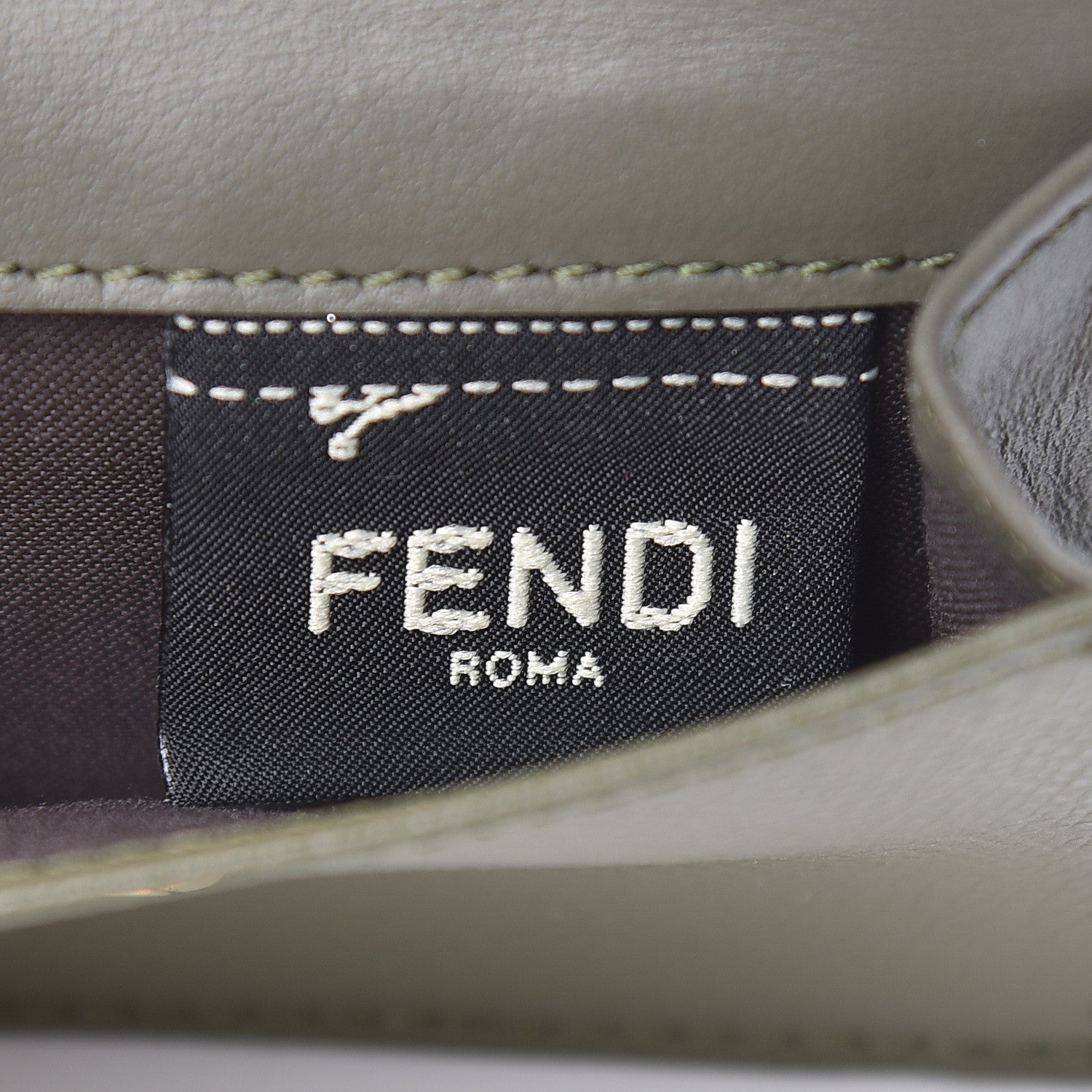 Fendi Vitello Cruise F is Fendi Micro Tri-Fold Envelope Wallet Asparago 6 of 8