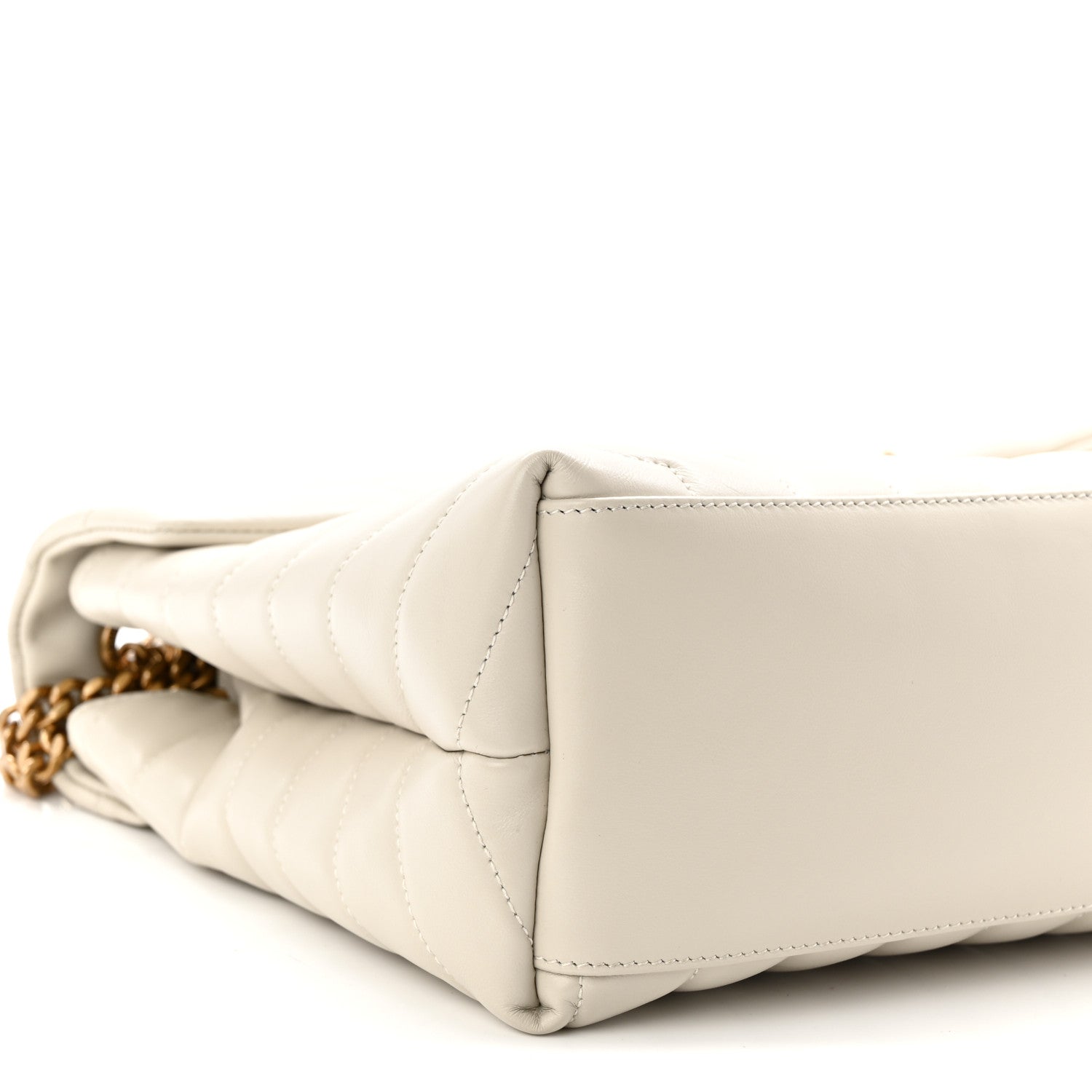 Saint Laurent Calfskin Y Quilted Monogram Medium Loulou Chain Satchel Crema Soft 9 of 11