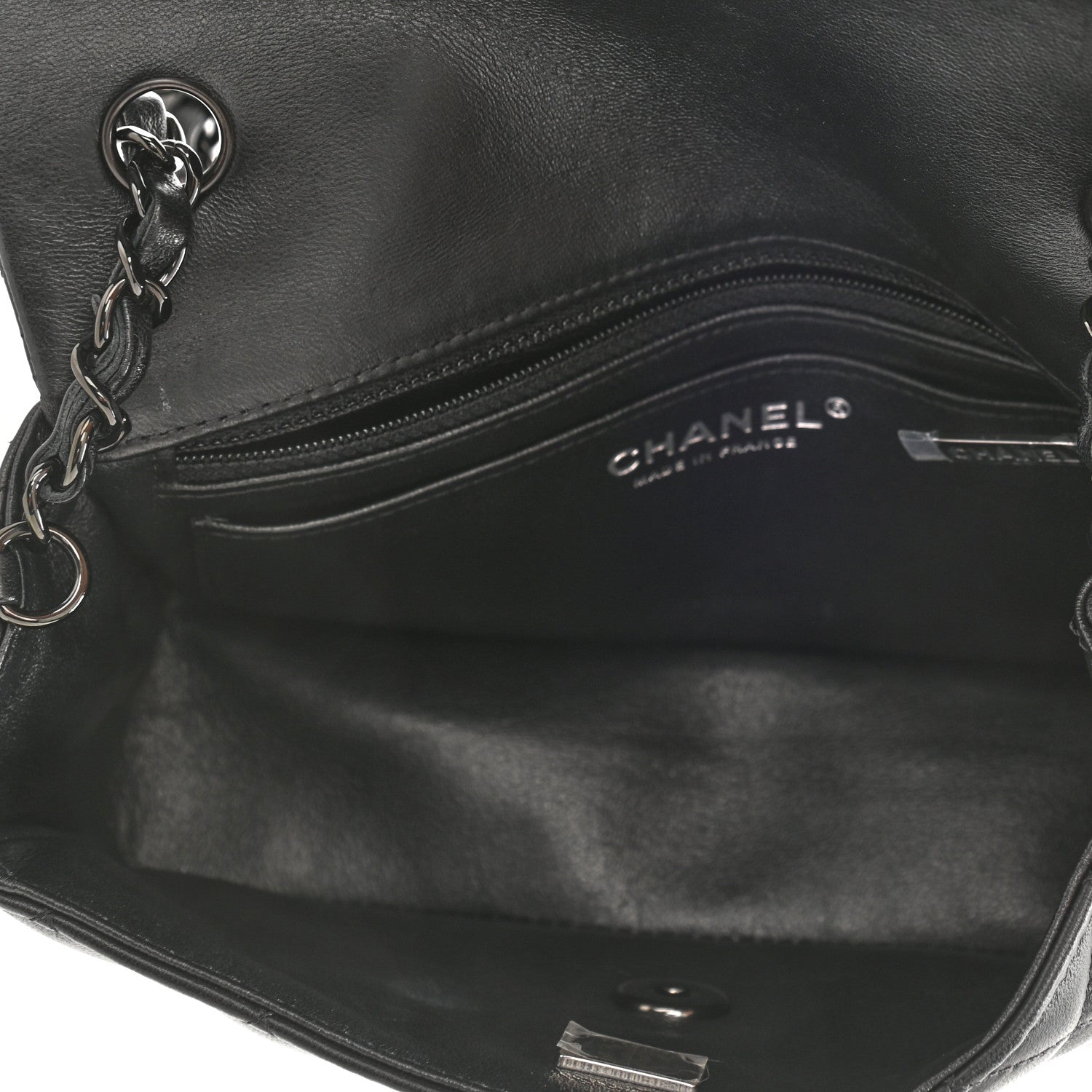 Chanel Lambskin Quilted Mini Rectangular Flap So Black 5 of 11