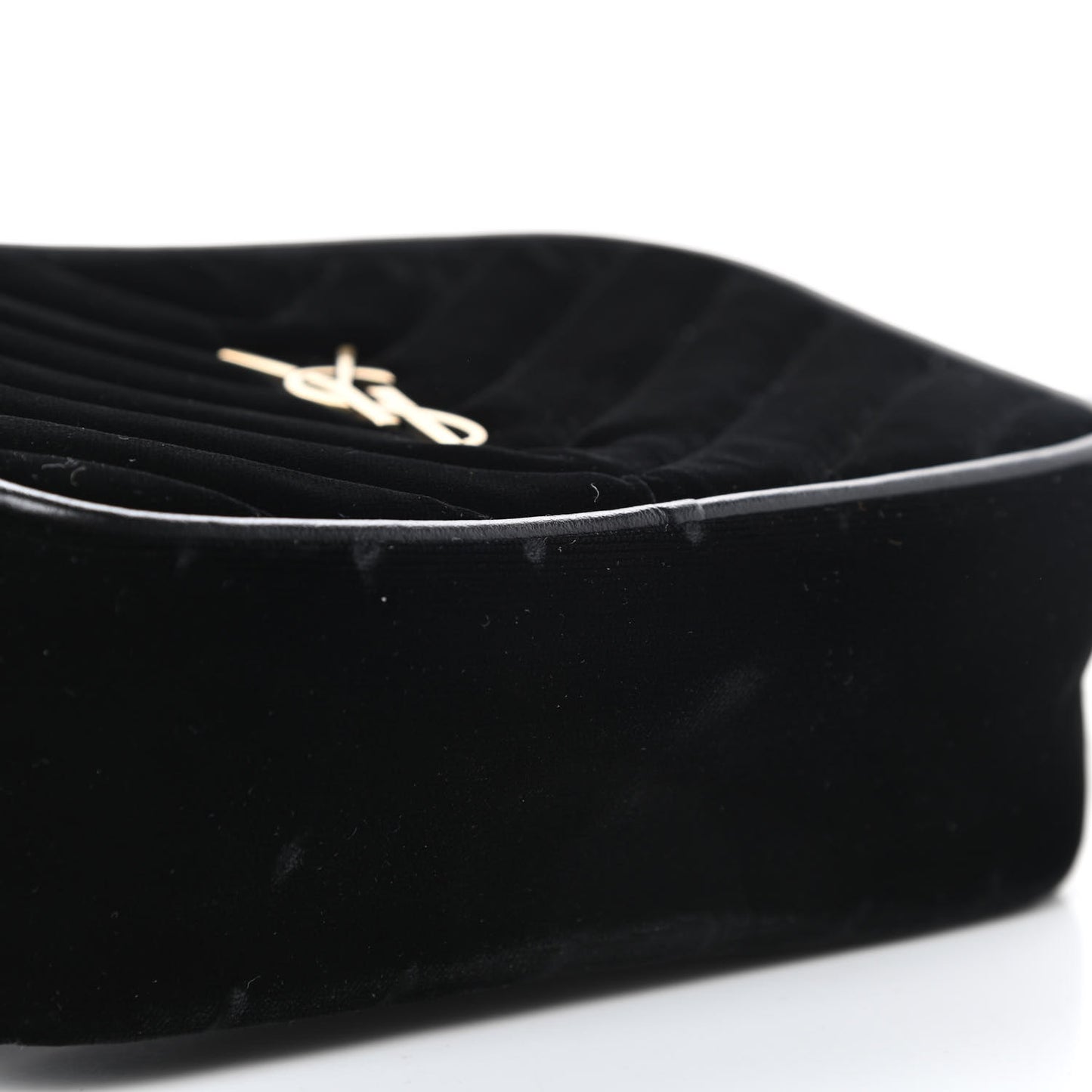 Velour Matelasse Monogram Lou Belt Bag Black