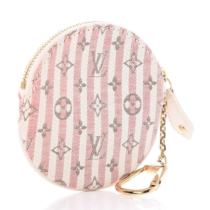 Louis Vuitton Mini Lin Croisette Round Coin Purse Rouge 3 of 8