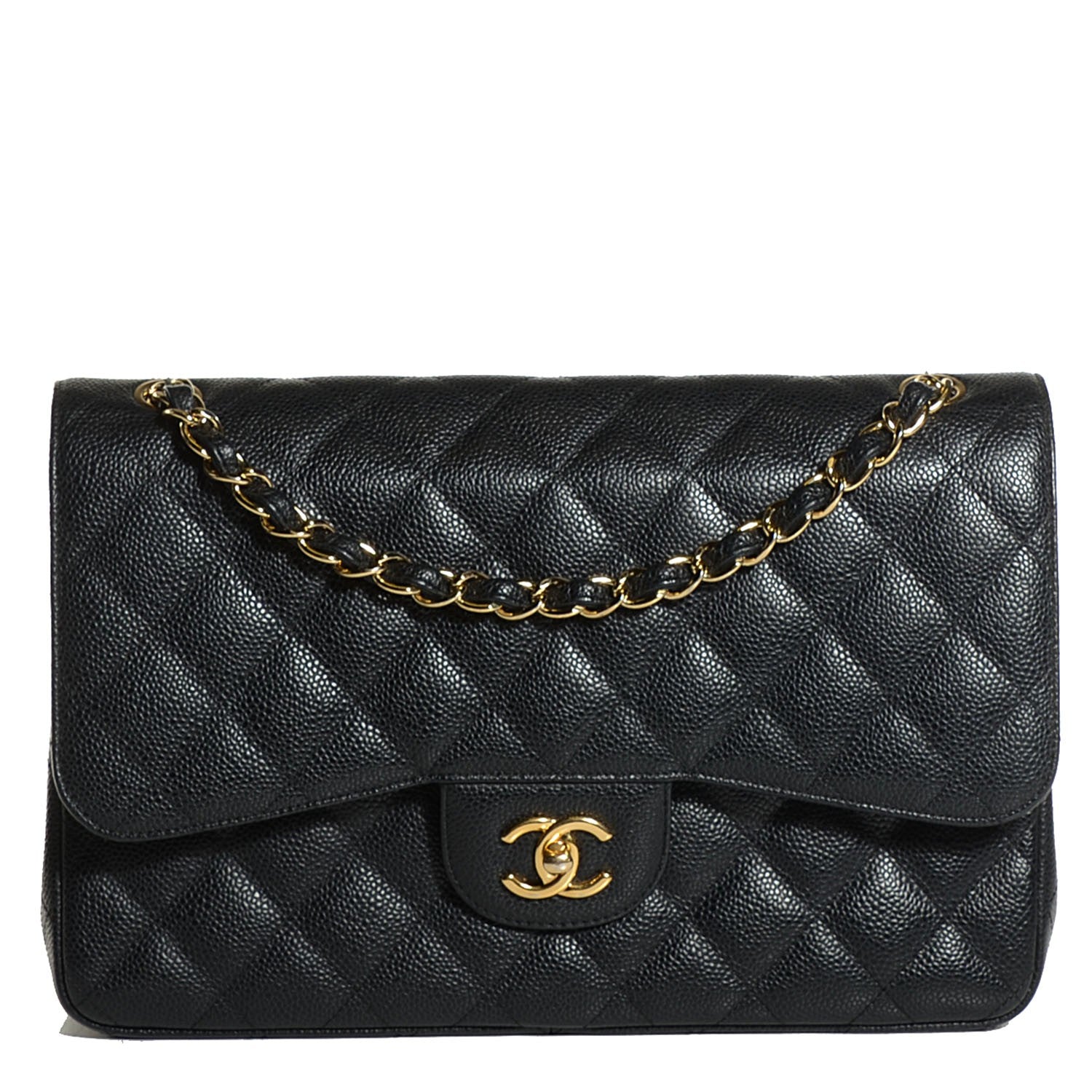 Chanel Caviar Quilted Jumbo Double Flap Black 1 of 8